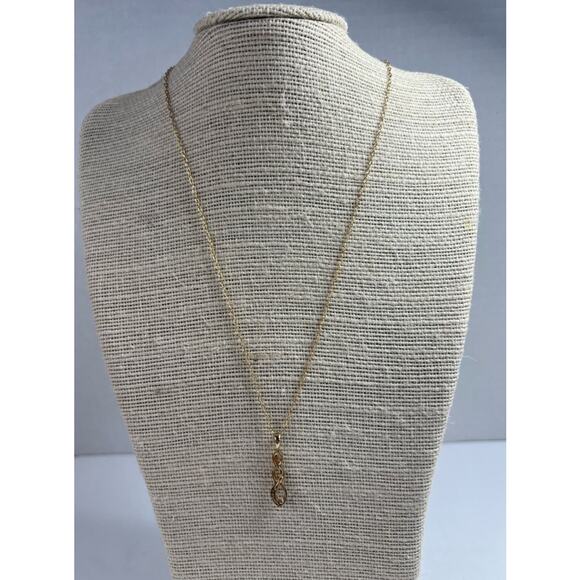 NEW PAJ BB CZ Necklace 17.5” Infinity Pendant Gold Plated Cable Chain - Picture 3 of 7